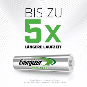 Energizer Extreme AAA Akku, 800 mAh, wiederaufladbar für lange Laufzeit.
