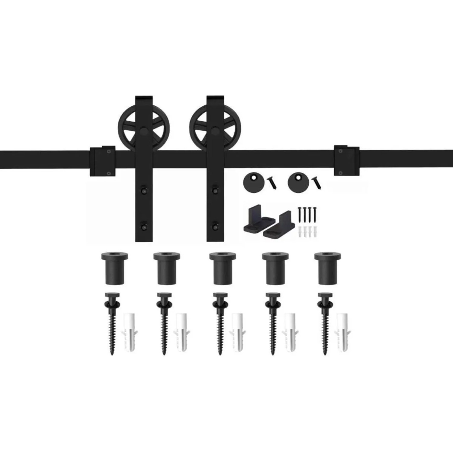 SOTECH Schiebetüren Set CHAMBER-1 2m Seitlich Anschraubbar Schwarz