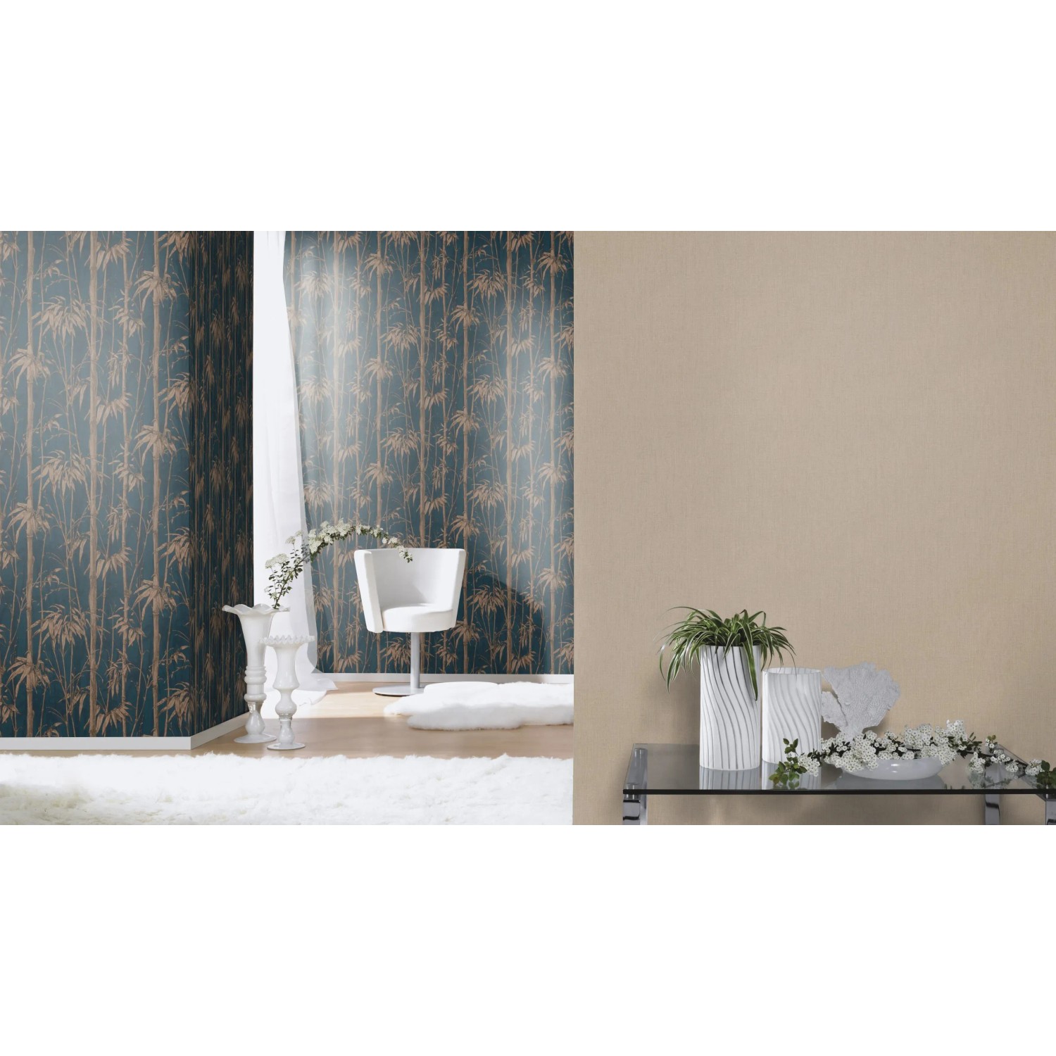 Rasch Vliestapete Florentine III, dunkle Leinen-Optik, 10,05x0,53m, für stilvolle Wandgestaltung.
