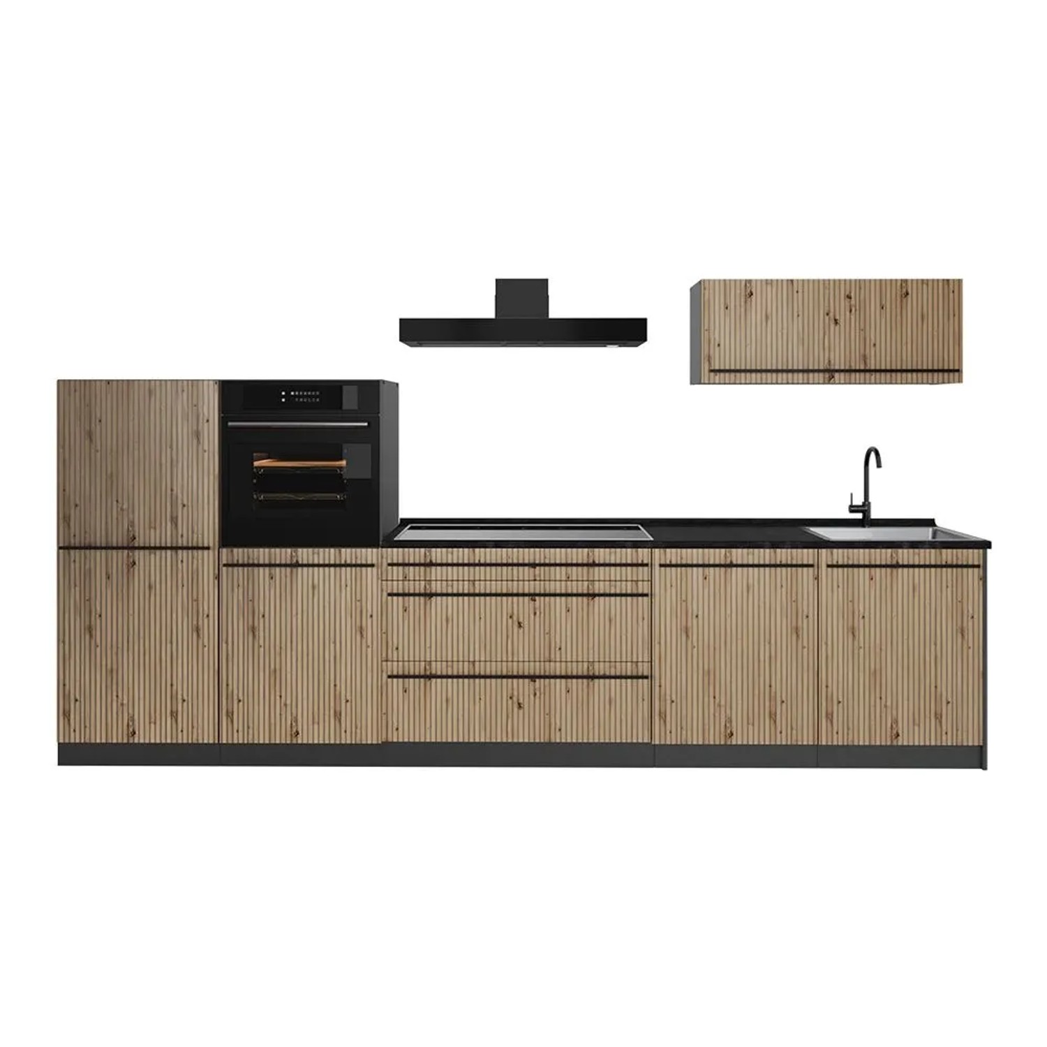 Vicco Küchenzeile R-Line Artisan-Eiche/Anthrazit 340 x 143 Arbeitsplatte Anthrazit Art Nr 67281