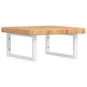 vidaXL Waschtischplatte mit Halterung Stahl und Massivholz Eiche 3302408