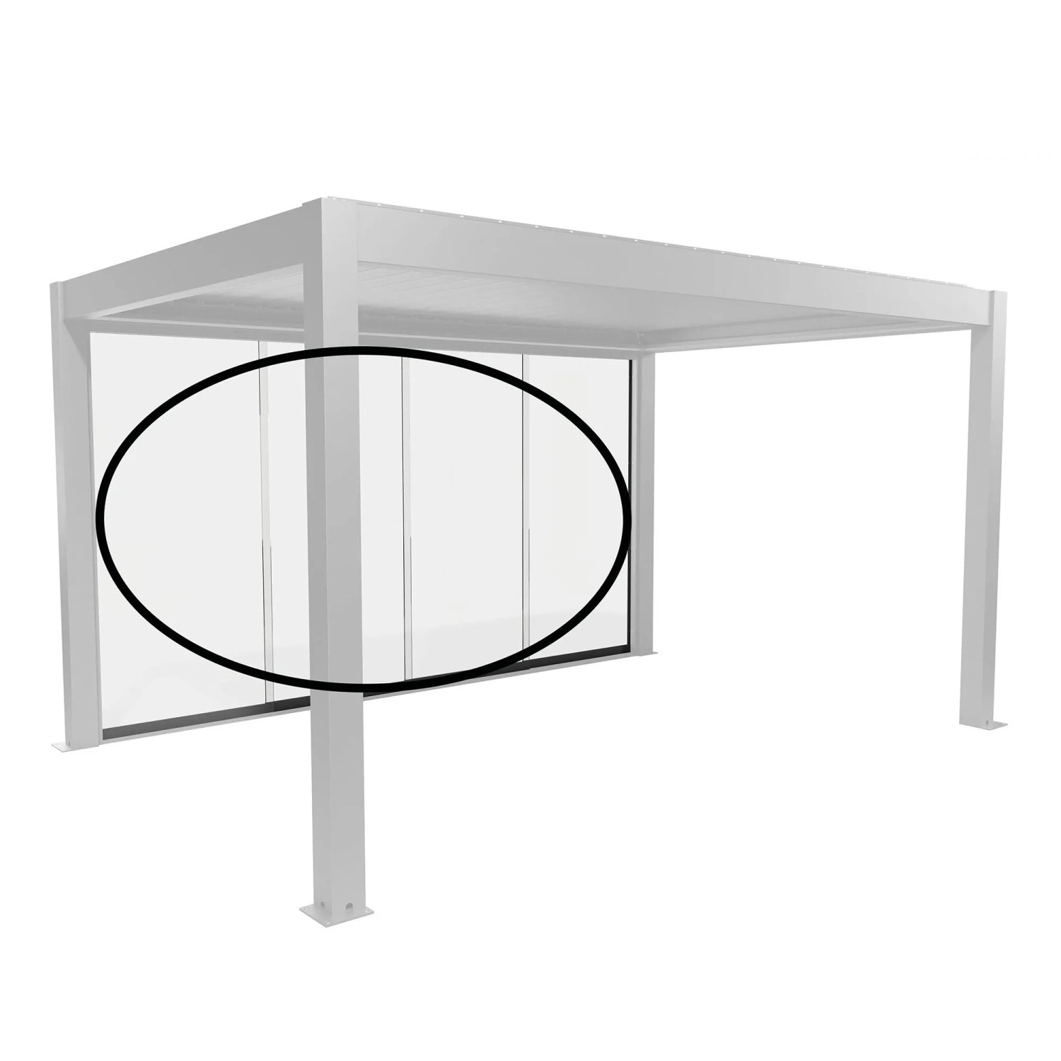 Biohort Glasschiebewand Klarglas Gr. 3m Quarzgrau-Metallic Pergola