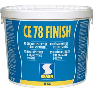 Semin CE 78 Finish Flächenspachtel, 15 kg, gebrauchsfertige Spachtelmasse im weißen Eimer.