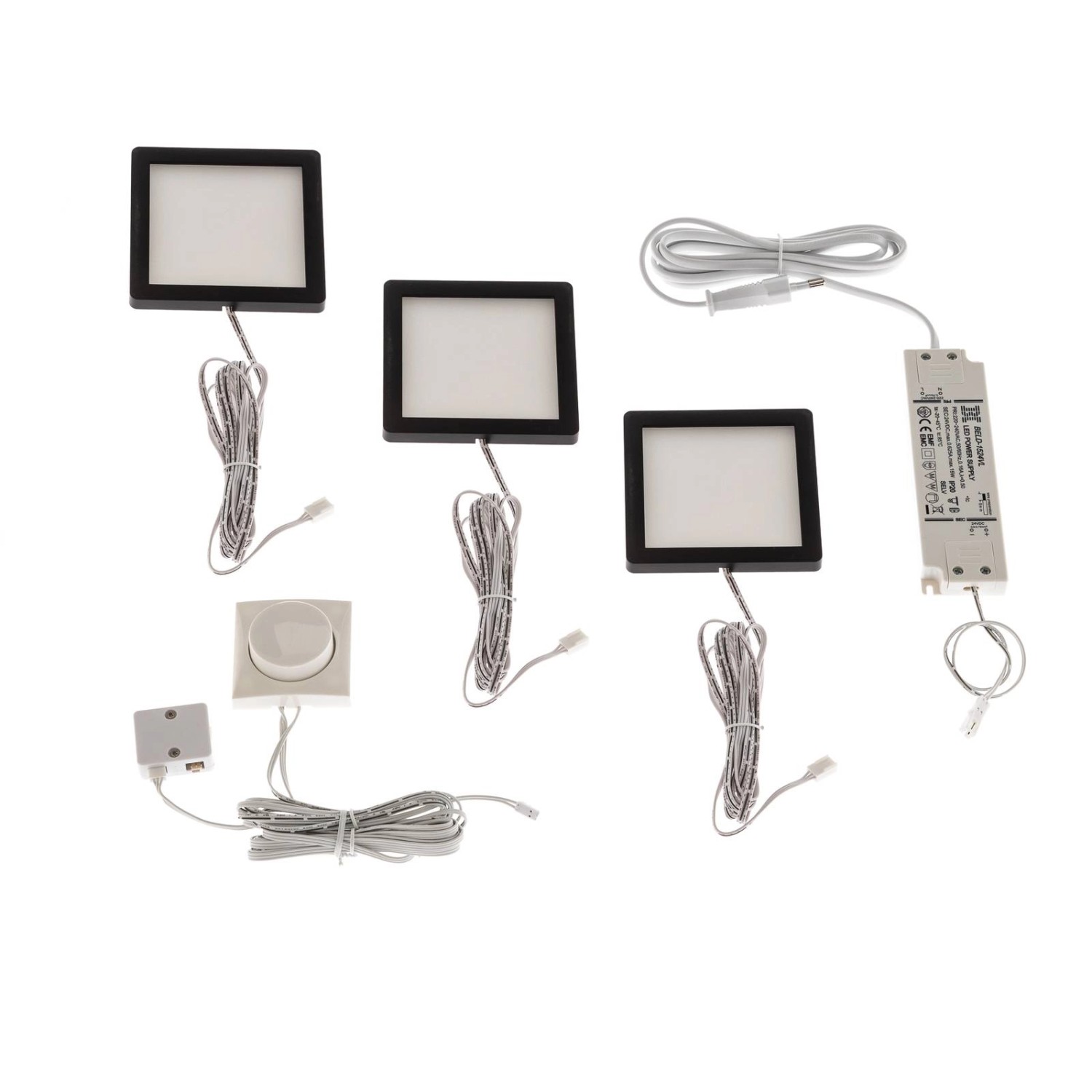 Thumbnail - Lindby 3er Set LED Unterschrankleuchten Antony 9934145 Dimmbar Modern in Schwarz 3-flammig Küchenleuchte