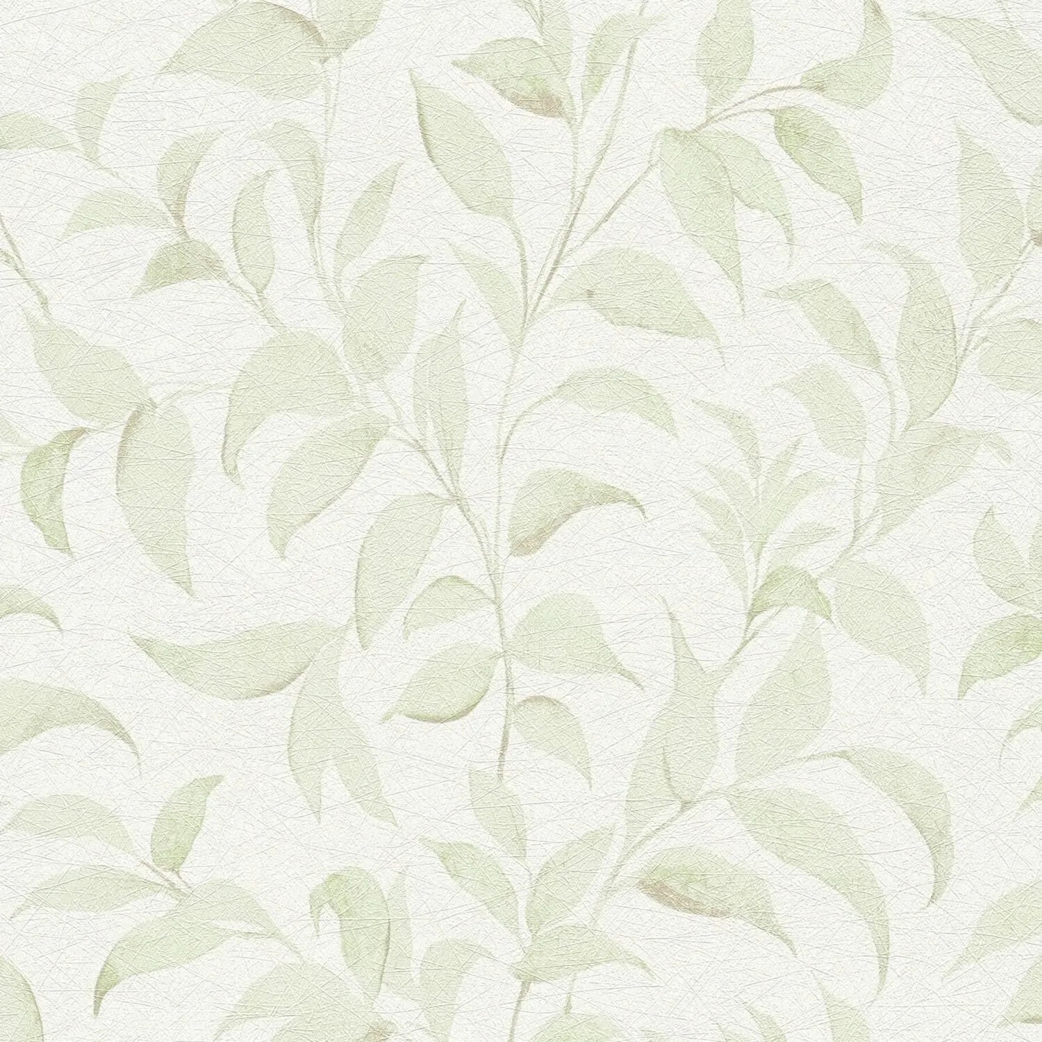PROFHOME 389624-GU Landhaus Tapete Floral Weiß Creme-Weiß Hell-Grün 0,53 m x 10,05 m 5,33 m2