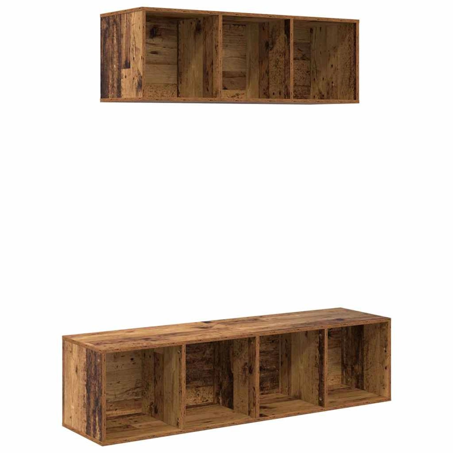 vidaXL TV-Schrank Set Wandmontiert 2-Tlg Altholz Holzwerkstoff 3393354 günstig online kaufen