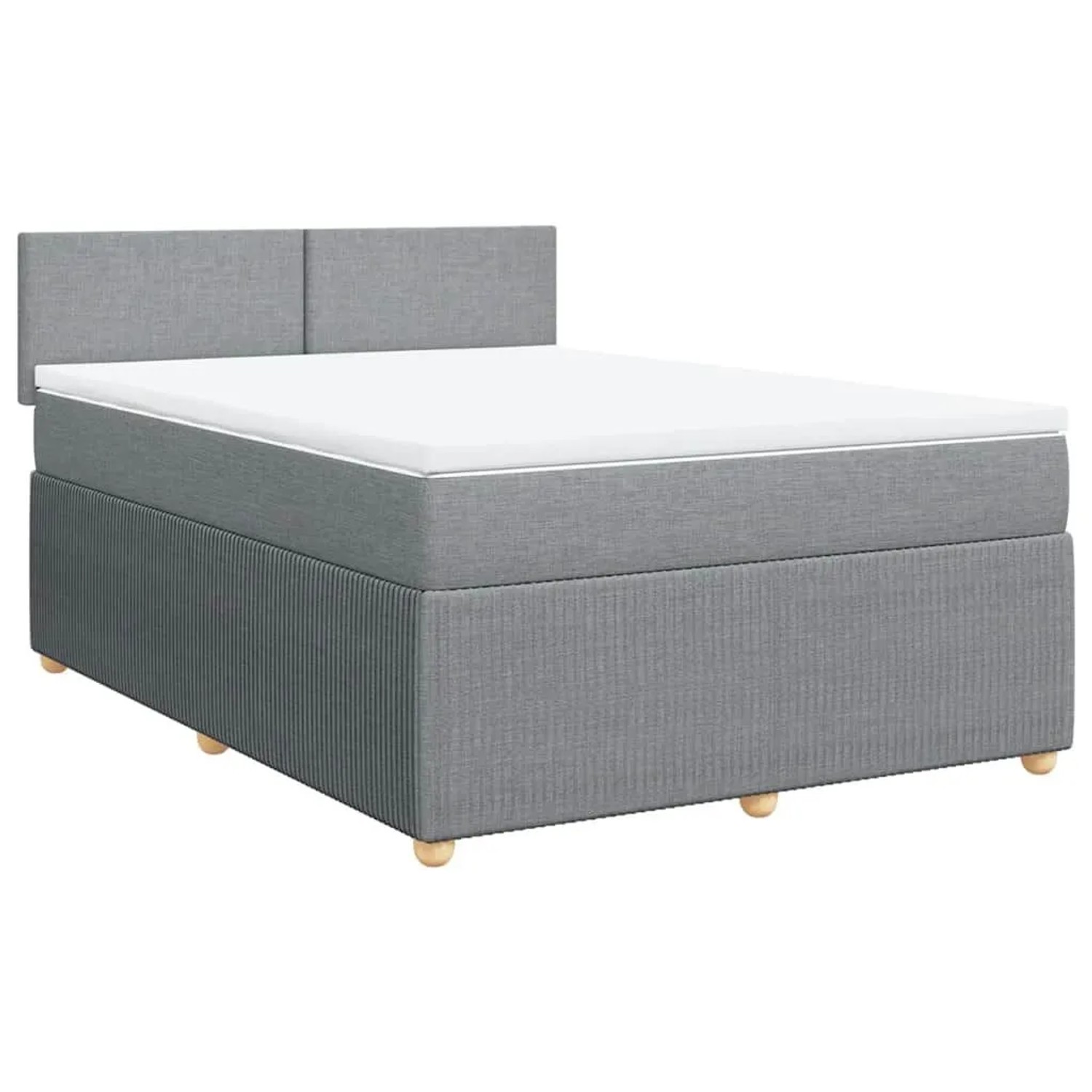 vidaXL Boxspringbett mit Matratze Hellgrau 140x200 cm Stoff 3287472
