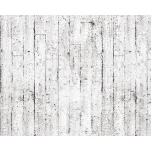 Holz Tapete EDEM 81108BR05 im Shabby Chic Design in Weiß, Grau und Braun.