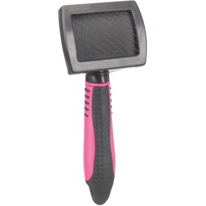 Trixie Softbürste für Katzen, Kunststoff, 7x16cm, mit pinkfarbenem Griff. Ideal zur Fellpflege.