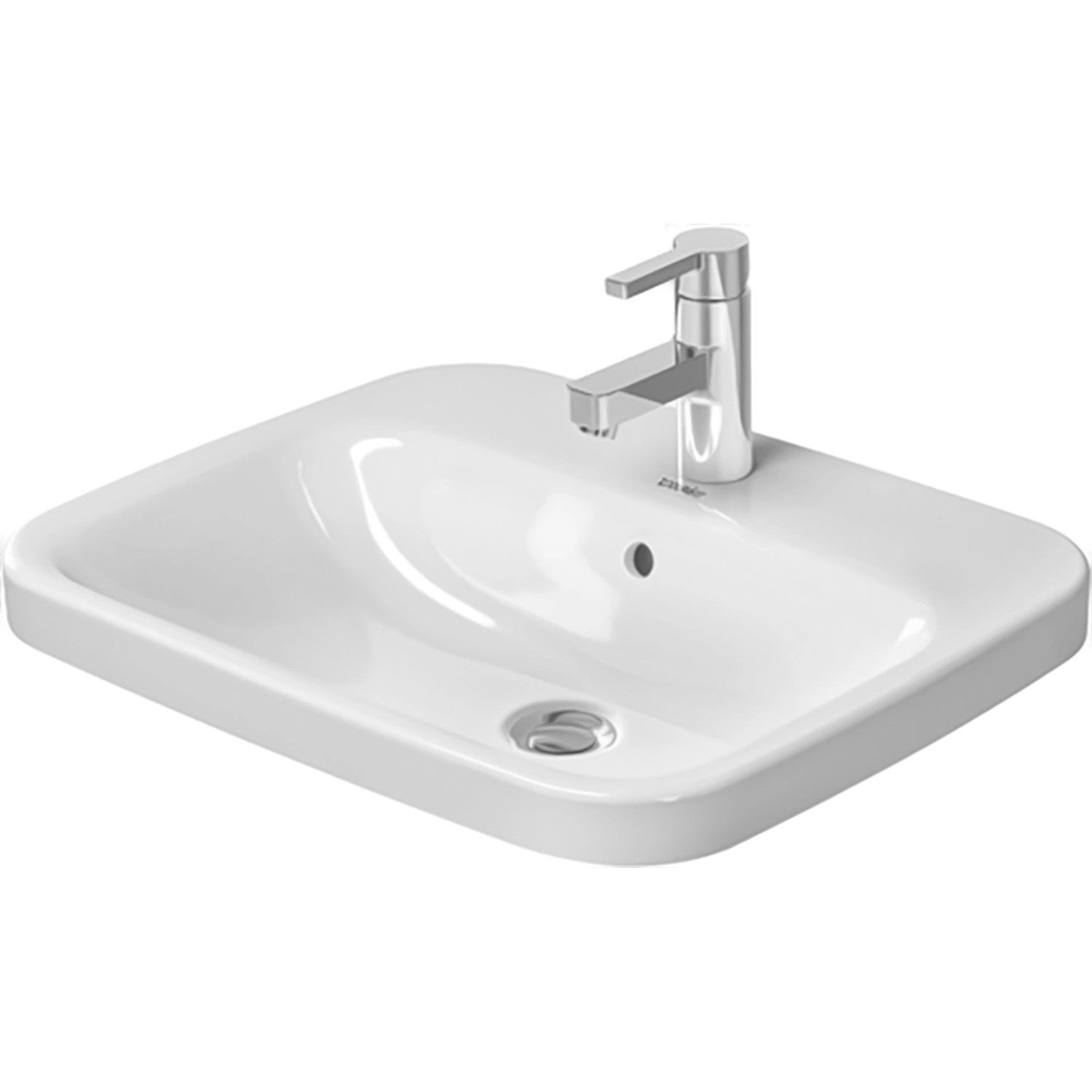 Duravit Einbauwaschbecken DuraStyle 56 cm Weiß mit Waschtisch + 1 Hahnloch