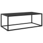 Schwarzer vidaXL Couchtisch mit Glasplatte, 100x50x35 cm, modernes Design für Wohnzimmer.