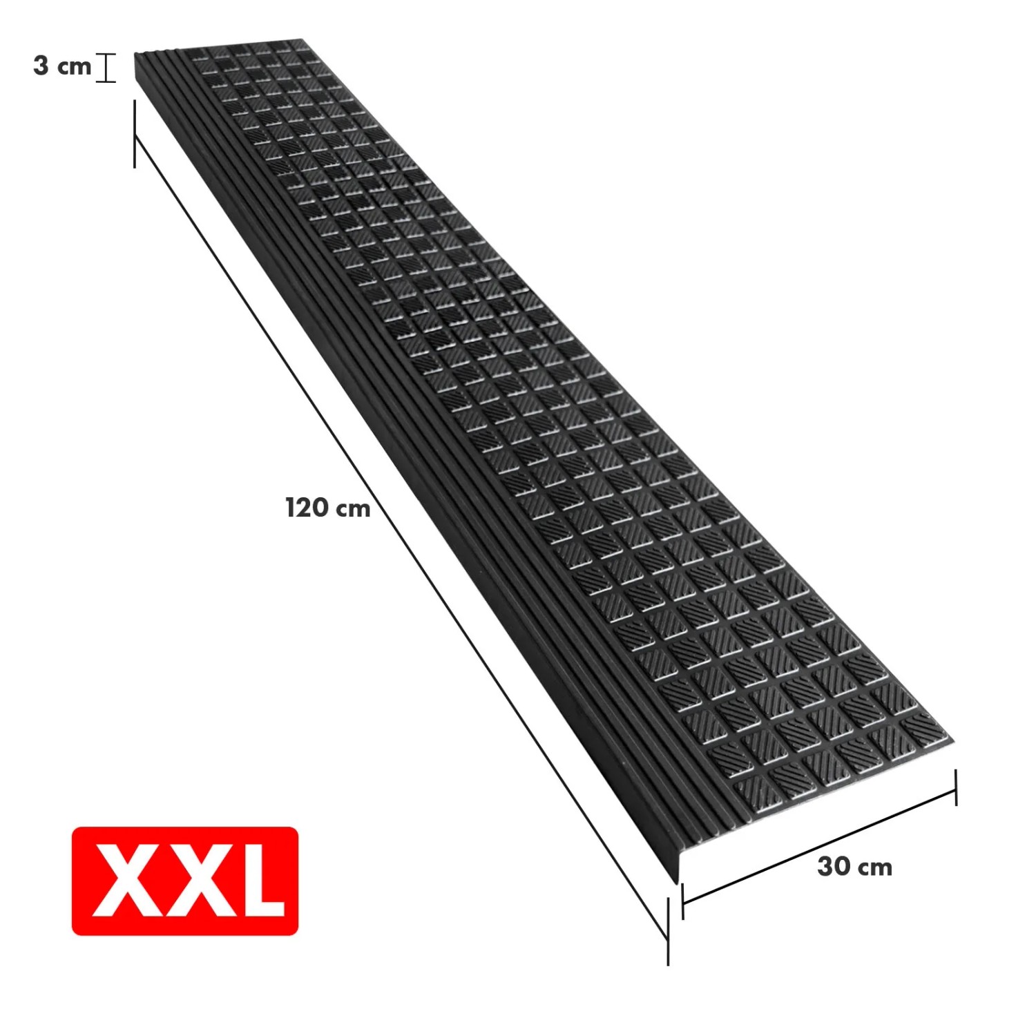 5er-Set KARAT Stufenmatten aus Gummi, wetterfest, rutschhemmend, 30x120 cm, Diamond Design.