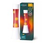 Eglo LED-Lavatischleuchte: moderne Lampe weiß, rote Flüssigkeit, orange Wachs. 39,5 cm hoch.