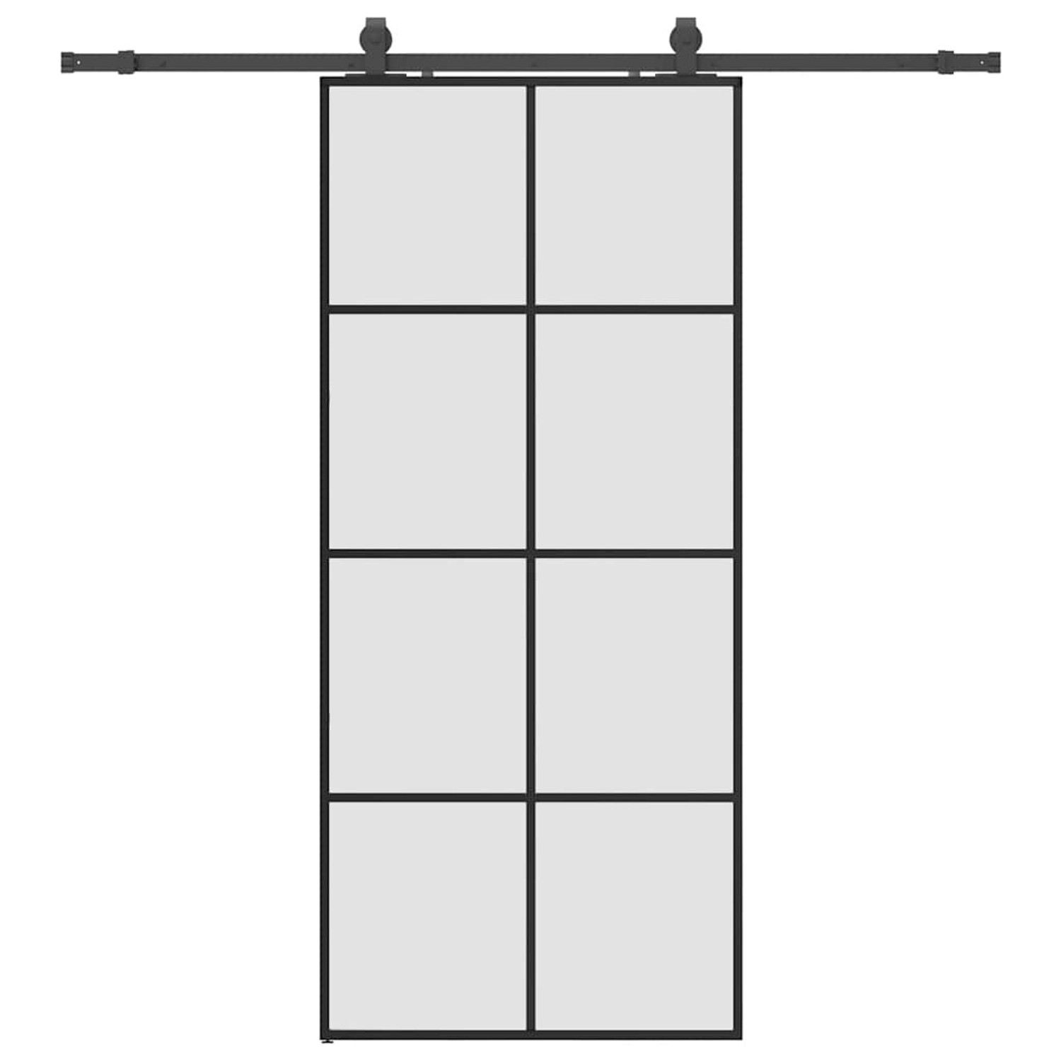 vidaXL Schiebetür mit Beschlag Schwarz 90x205 cm ESG-Glas 3375865 günstig online kaufen
