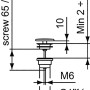 Technische Zeichnung: Ideal Standard Schaftventil, weiß, für Waschtische ohne Überlauf, Anschluss 1 1/4 Zoll.