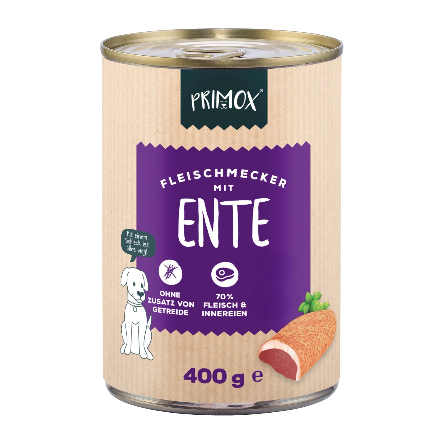 Primox Hunde-Nassfutter Fleischmecker mit Ente 400 g