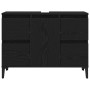 vidaXL Waschbeckenschrank in Schwarz Eichen-Optik, 80x33x60 cm, mit Tür und Schublade.