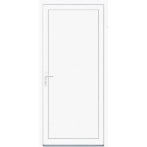 Weiße Panto Nebeneingangstür K500, 98x198 cm, DIN L, schlicht und funktional.