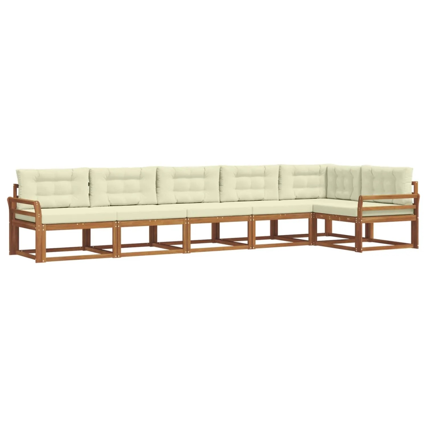 vidaXL Outdoor-Sofagarnitur mit Kissen 6-Tlg Natur und Creme 3367648