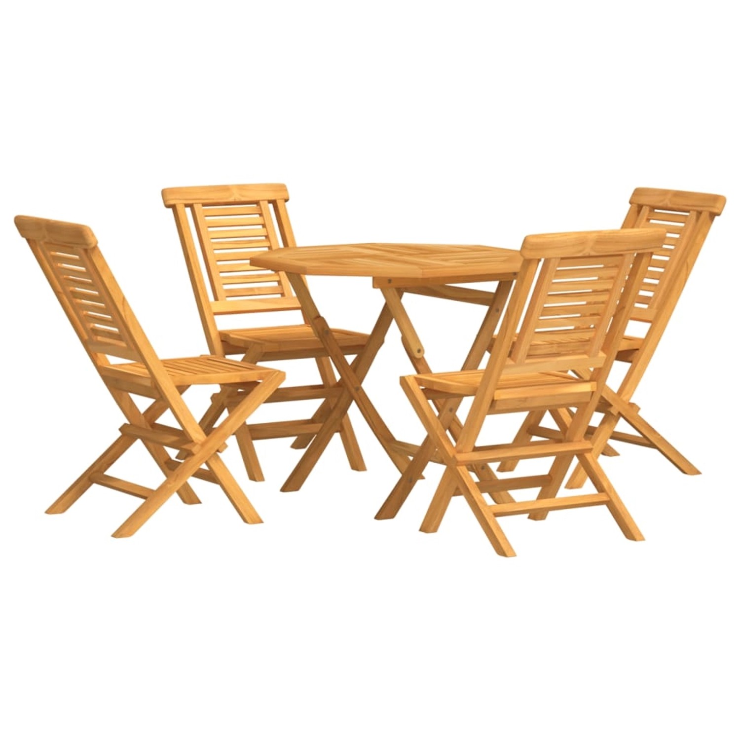 Vidaxl 5-tlg. Garten-essgruppe Massivholz Teak günstig online kaufen