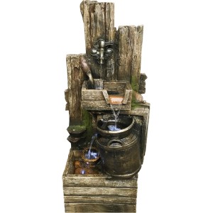 Silex Kunststeinbrunnen Chiemgau für Garten/Terrasse mit Pumpe und Wasserreservoir.