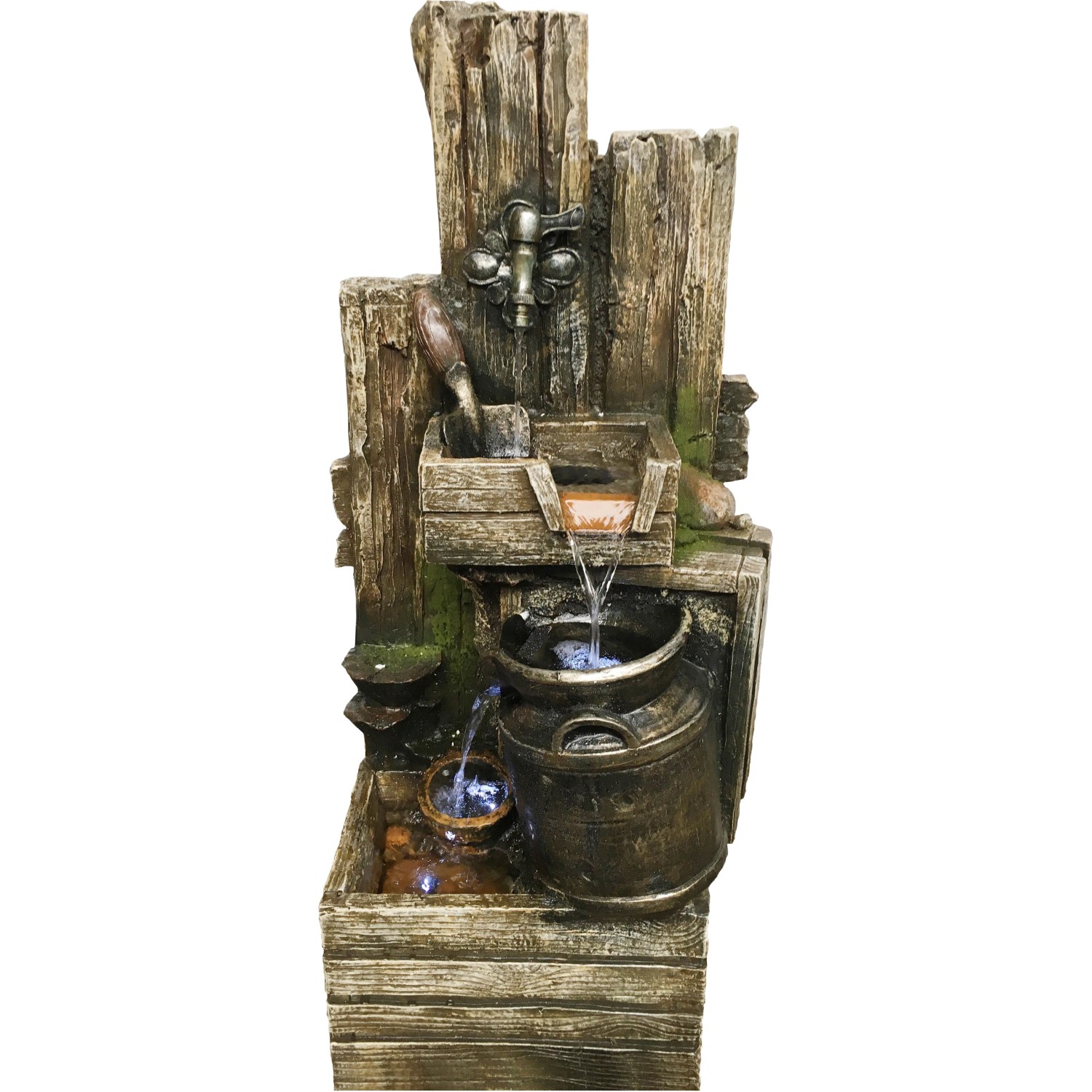 Silex Kunststeinbrunnen Chiemgau für Garten/Terrasse mit Pumpe und Wasserreservoir.