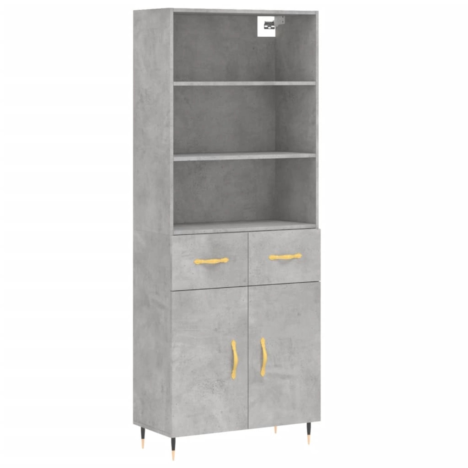 vidaXL Highboard Betongrau 69,5x34x180 cm Holzwerkstoff 3200501 günstig online kaufen