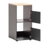 Schildmeyer Wäscheschrank Solea U 670 in Anthrazit mit zwei offenen Türen. Hauswirtschaftsraummöbel.
