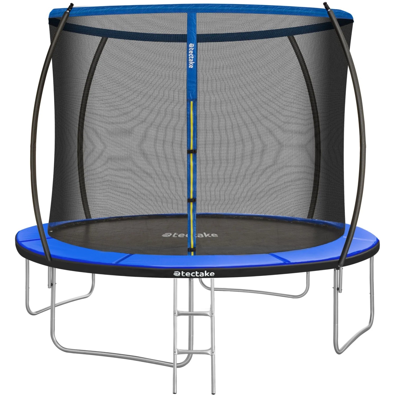 Tectake Trampolin Jumpy Ø 305 cm  Gs Zertifiziert Mit Sicherheitsnetz  322 x 322 x 265 cm Schwarz Blau