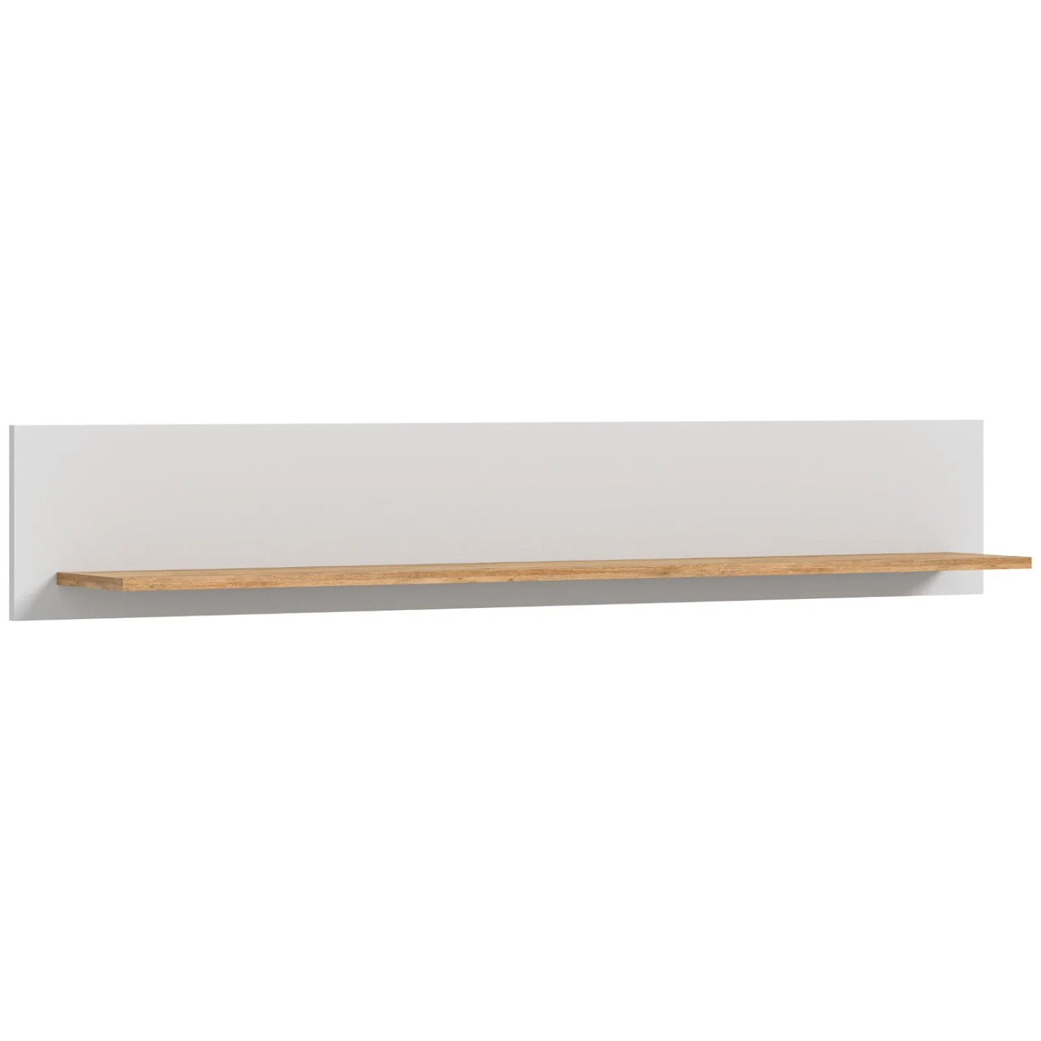 Modernes Wandboard Darell, 150 cm, mit aschgrauem Paneel und Regalboden in Riviera Eiche Optik.