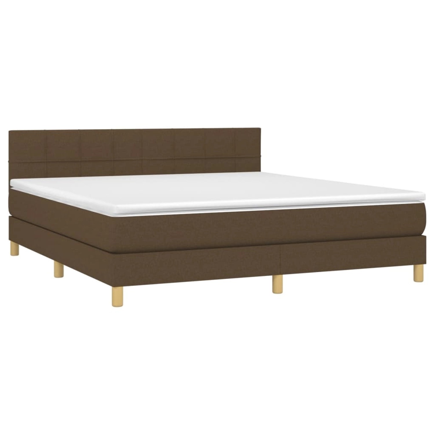 vidaXL Boxspringbett mit Matratze & LED Dunkelbraun 160x200 cm Stoff 313372 günstig online kaufen