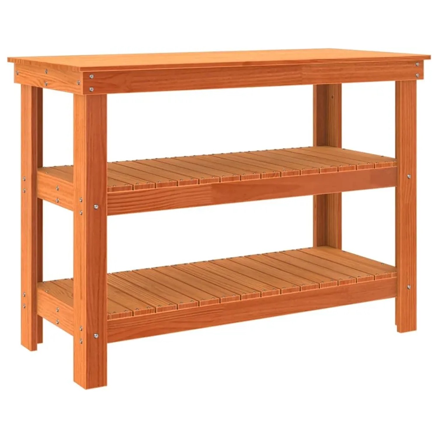 vidaXL Werkbank Wachsbraun 110,5 x 50 x 80 cm Massivholz Kiefer 865377