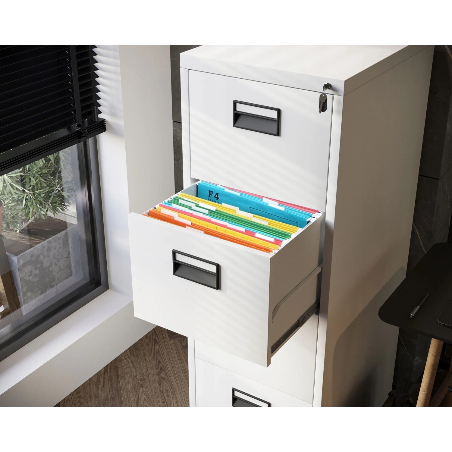 Jan Nowak Aktenschrank mit 4 Schubladen SARA V4 132 x 46 x 62 cm Grau_6