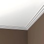 Weiße PROFHOME Eckleiste als Zierleiste (16 Stk.) an Decke und Wand im Neo-Klassizismus Stil.