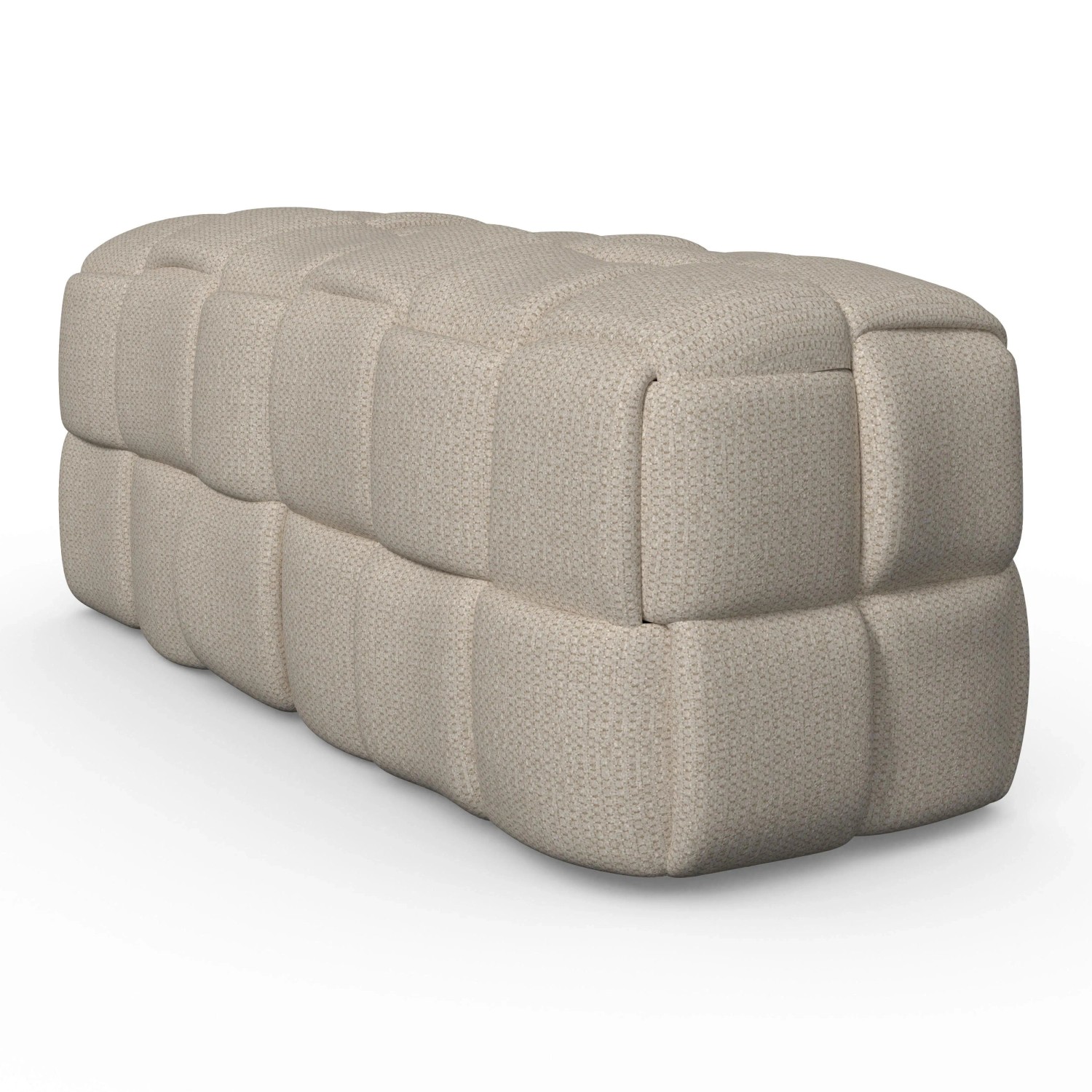 Bessagi Home Hockerbank Ella Beige Bouclé Gepolstert