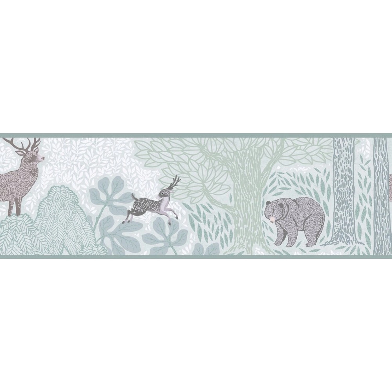 A.S. Creation Vlies-Bordüre Waldtiere 5 m x 0,17 m Grün-Weiß-Braun FSC® günstig online kaufen