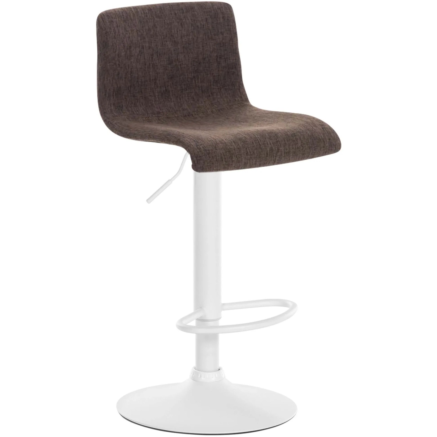 DELUKE Barhocker PESAN Stoff Braun 39x36x84cm Weiß Barstuhl Höhenverstellbar Mit Lehne Drehbar Tresenhocker Tresenstuhl