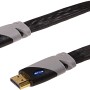 Schwaiger HDMI-Flachkabel, 3 m, schwarz, mit vergoldeten Anschlüssen für optimale Signalübertragung.