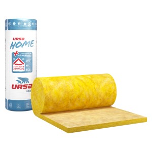 Ursa Home Untersparren-Klemmfilz WLG 035, 30 mm, Rolle und ausgerollt, zur Dachdämmung.