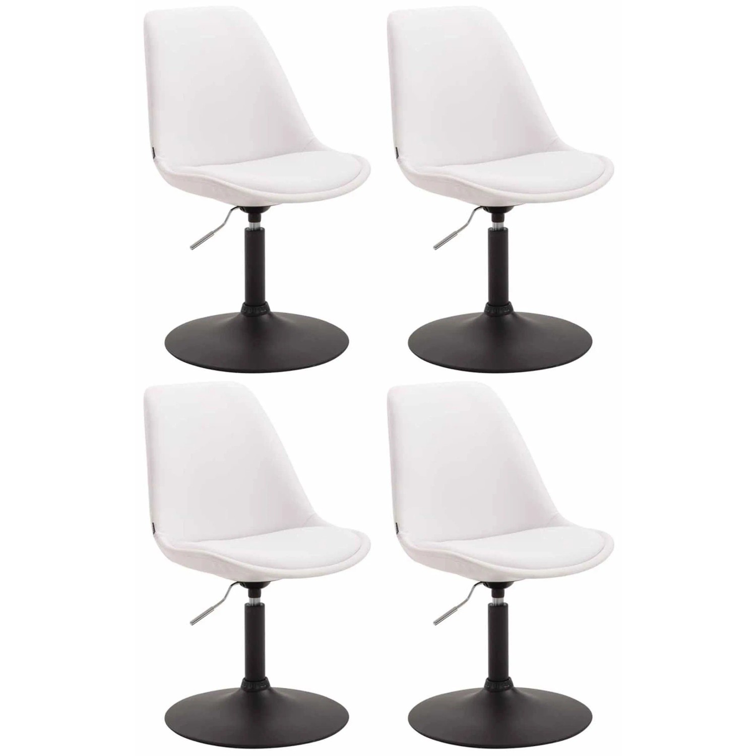 CLP 4er Set Esszimmerstühle Maverick Kunstleder Weiß/Schwarz
