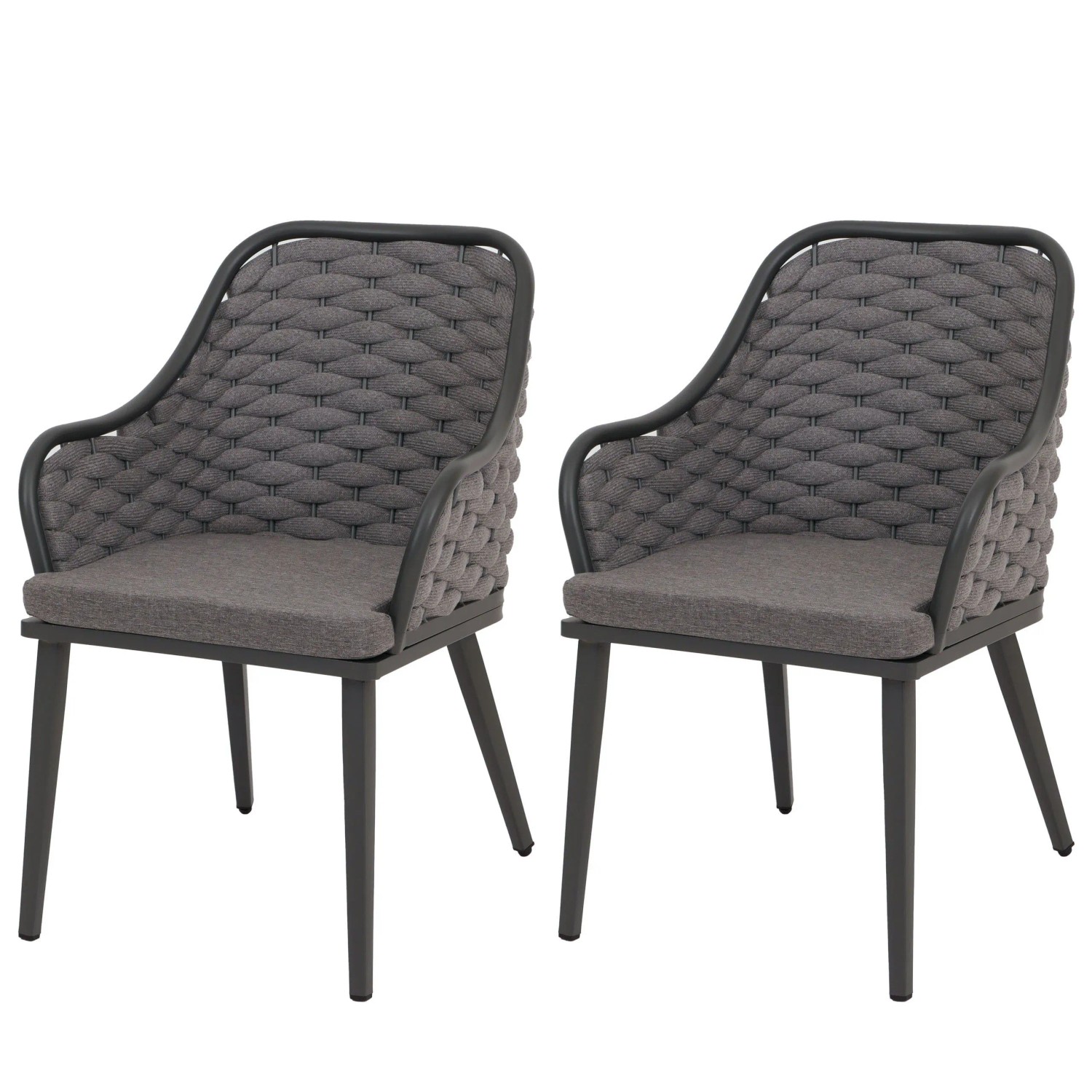 Proregal 2er-Set Aluminium-Gartenstuhl HxBxT 84x59x63 cm Sitzhöhe 46cm Olef günstig online kaufen