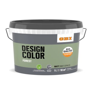 Eimer OBI Design Color Forest, 1 Liter, matte, grüne Innenfarbe für Wände.