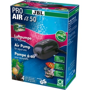 JBL ProAir a50 Aquarium-Luftpumpe im Karton, sorgt für Sauerstoff im Aquarium.