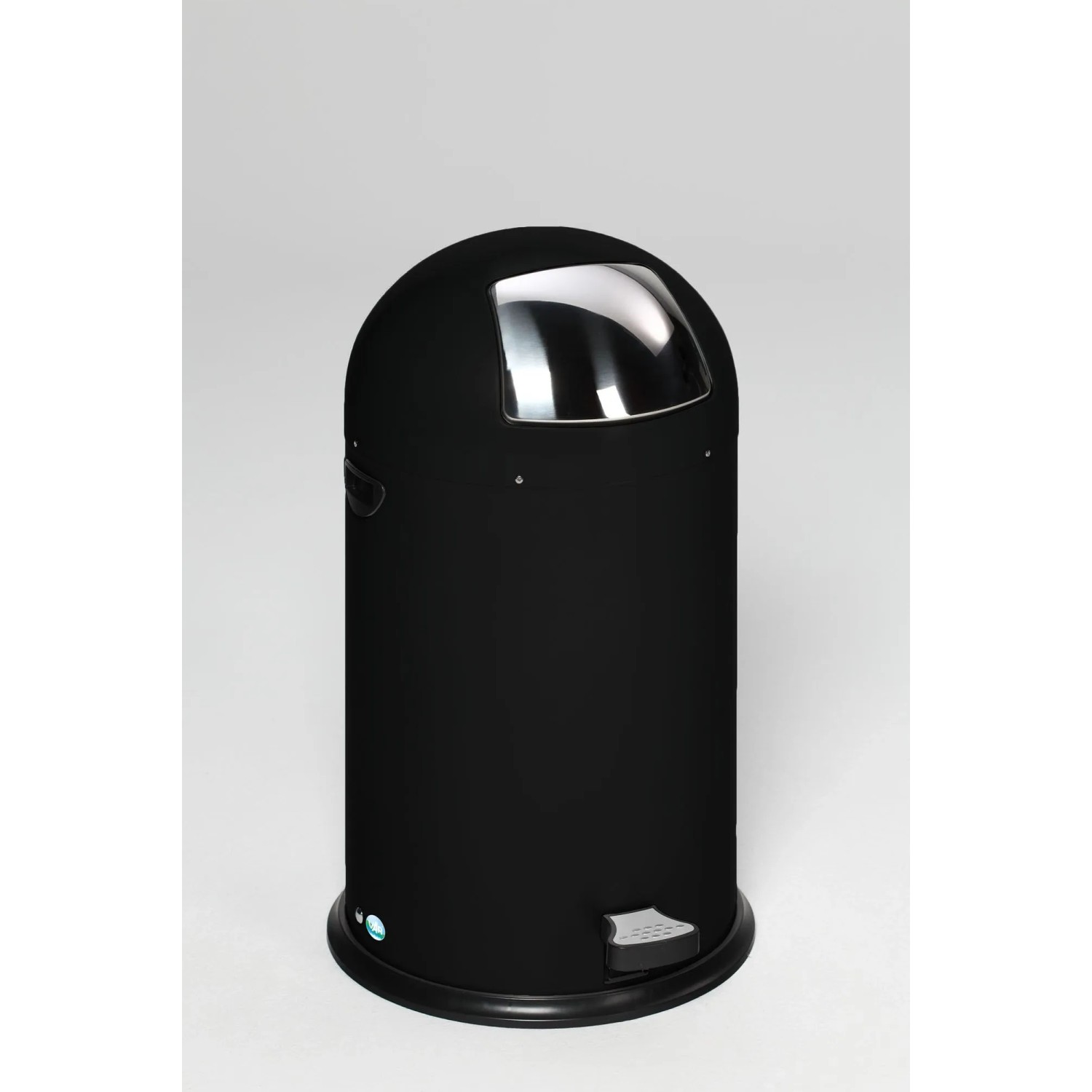 PROREGAL Klassischer Abfallsammler Mit Einwurfklappe Inneneinsatz Fußpedal 40 Liter HxBxT 73 x 46,5 x 46,5 cm Verzinkter Stahl Schwarz