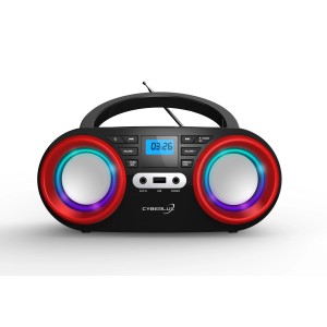 Cyberlux CL-810 CD-Player mit LED-Discolichter CD/MP3/USB Radio Schwarz/Rot