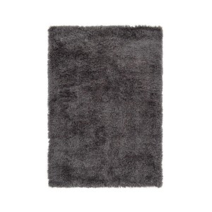 Kuscheliger Hochflor-Teppich Vercai Rugs Soho in Eisengrau, 80x150 cm, für Wohnzimmer & Schlafzimmer.