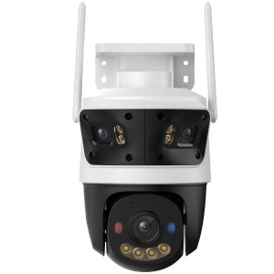IMOU Cruiser Triple WLAN Überwachungskamera, weiß-schwarz, mit drei Objektiven, PTZ-Funktion und Antennen für Außen.