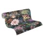 Vliestapete mit Blumenmuster in Schwarz und Grün. Dekorative Tapete mit floralem Design.