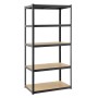 Graues Juskys Lagerregal Basic, 200x100x60 cm, mit 5 Böden aus MDF und verzinktem Metall.