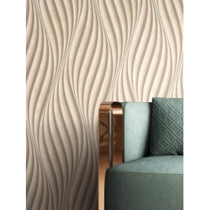 Newroom Vliestapete Armani Beige Wellen Modern FSC®